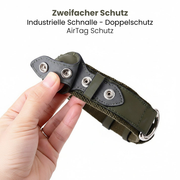 AirTag Hundehalsband – Leder | Velvetgrün