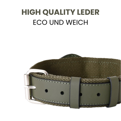 AirTag Hundehalsband – Leder | Velvetgrün